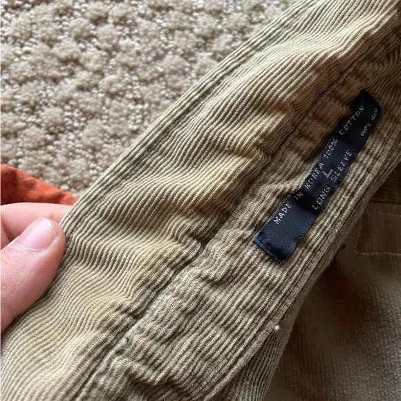 Boho retro upcycled plaid floral graphic patchwork corduroy Dockers button down - Picture 15 of 16